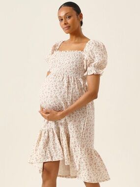 NOTHING FITS BUT  S/M Women’s Cotton Linen Sakura Pregnancy Maternity Dress